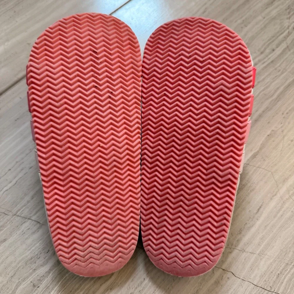 Janie and Jack Ombre Pool Slide Multi Strap Pink Red Beach Summer Vacation 9 EUC